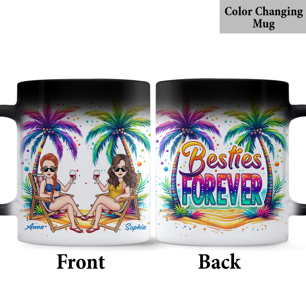 Besties Forever Summer Vibes - Personalized Sea Lover Mug
