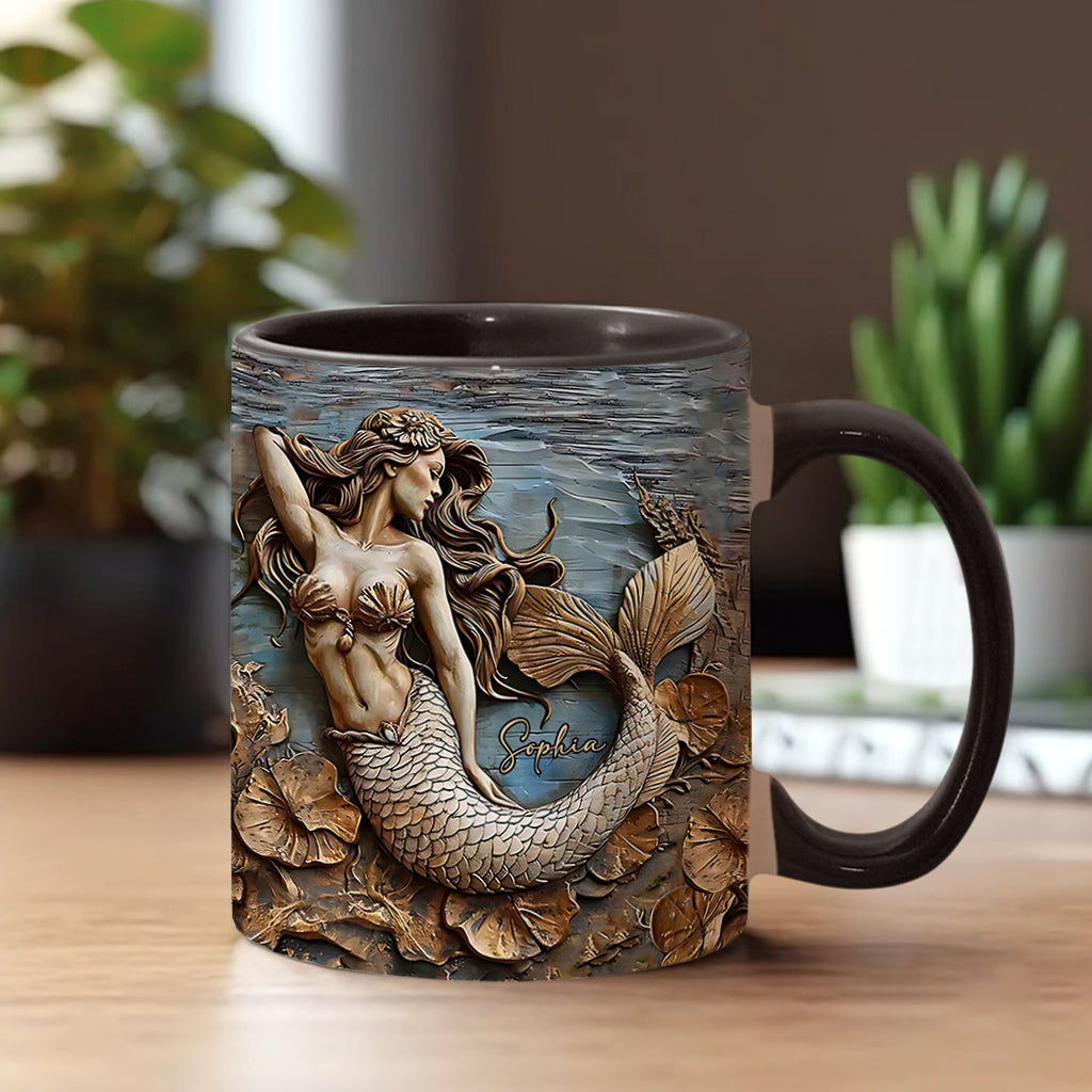 Beautiful Mermaid - Personalized Mermaid Accent Mug