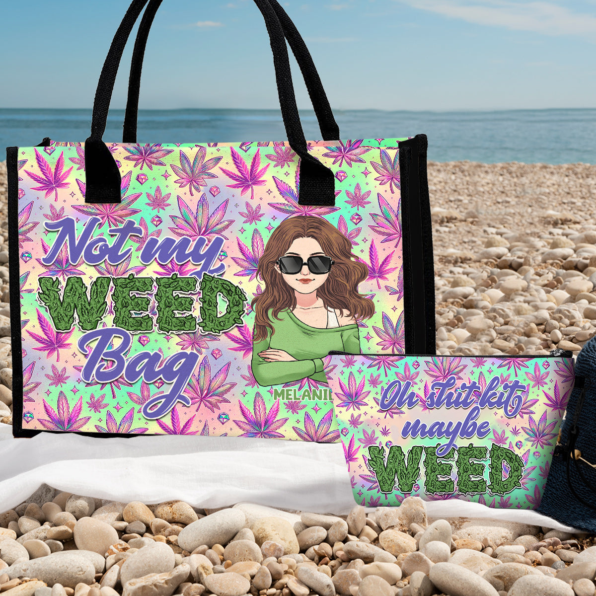 Mother Shite Maybe 420 - Personalized Weed Canvas Tote Bag & Cosmetic Bag