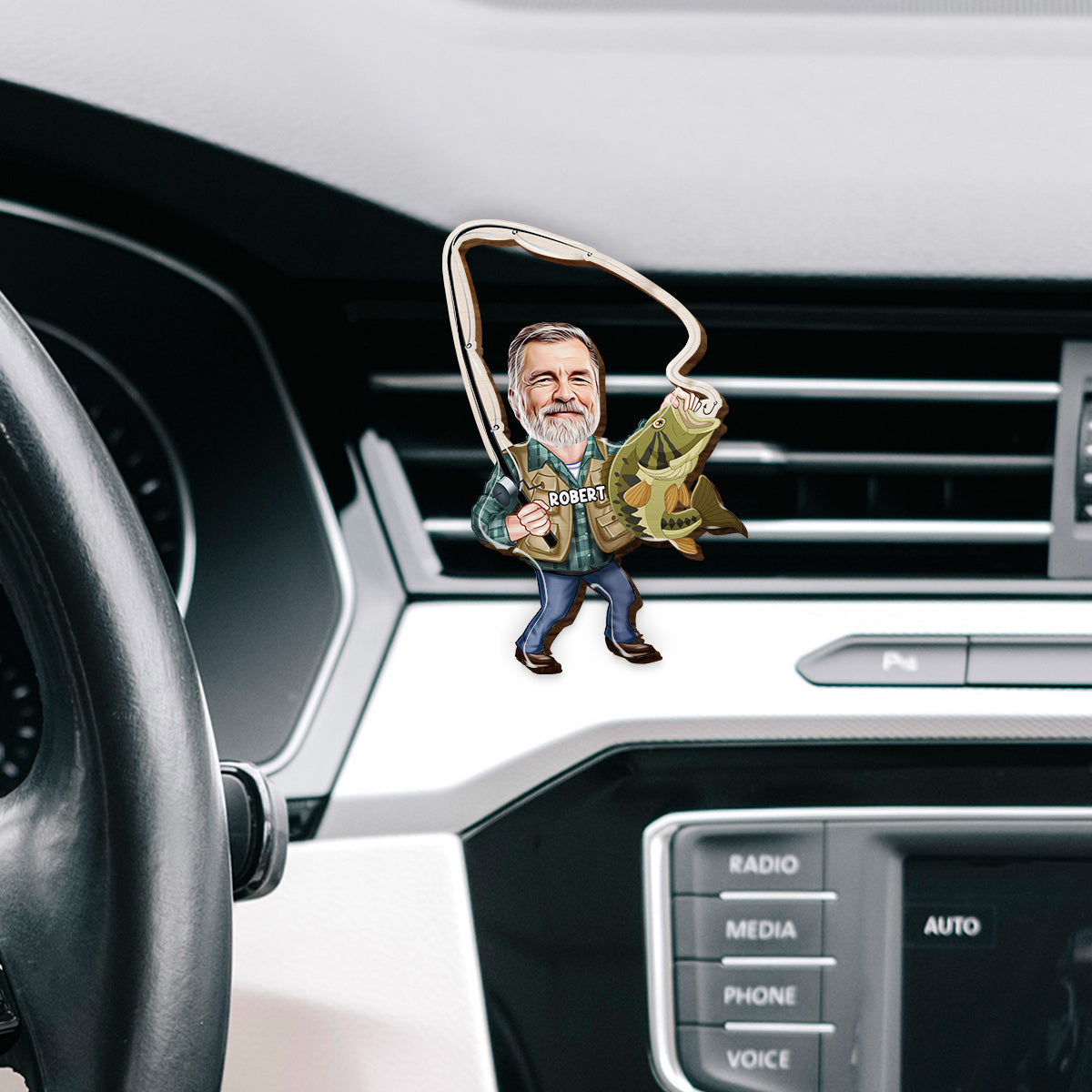 Keep It Reel - Personalized Fishing Shaped Car Visor Clip