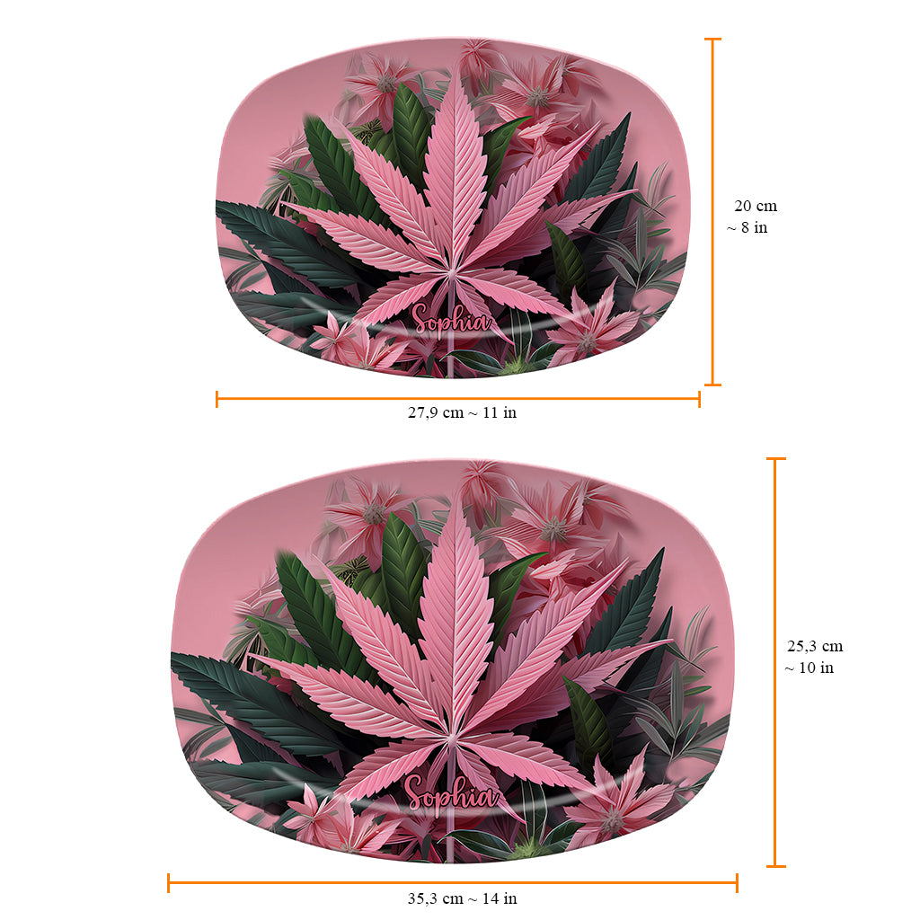 Pink Stoner Chick - Personalized Weed Plate