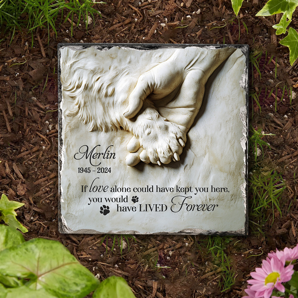 I Hold Youe Paw In My Hand - Personalized Dog Square Shaped Stone