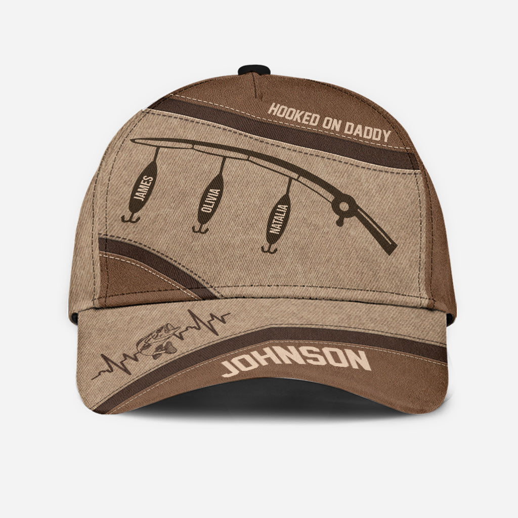 Hooked On Dad - Personalized Father Classic Cap