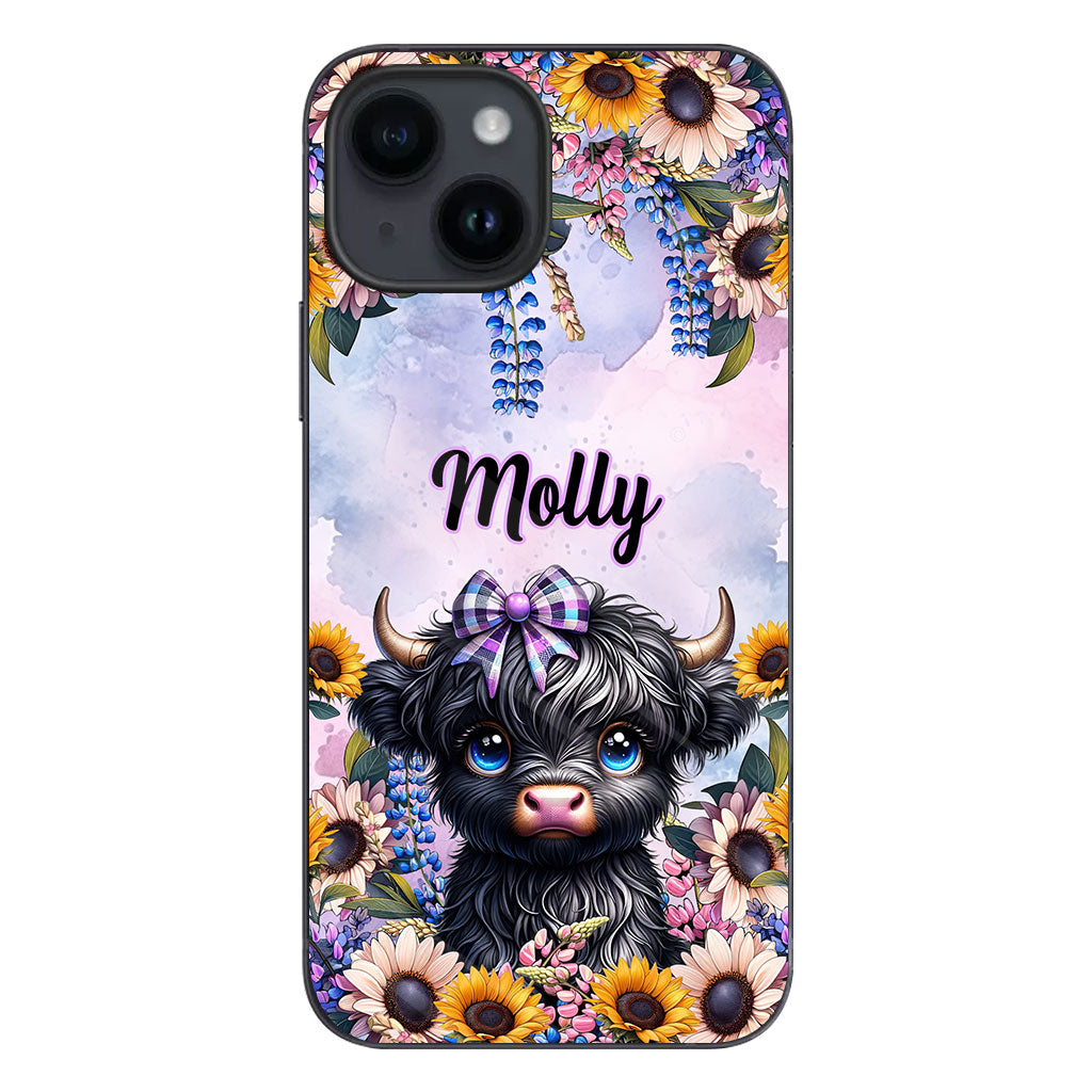 Cute Little Highland Cow - Personalized Phone Case