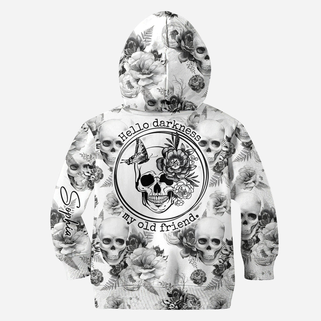 Pink Roses Skull - Personalized Skull Hoodie and Leggings