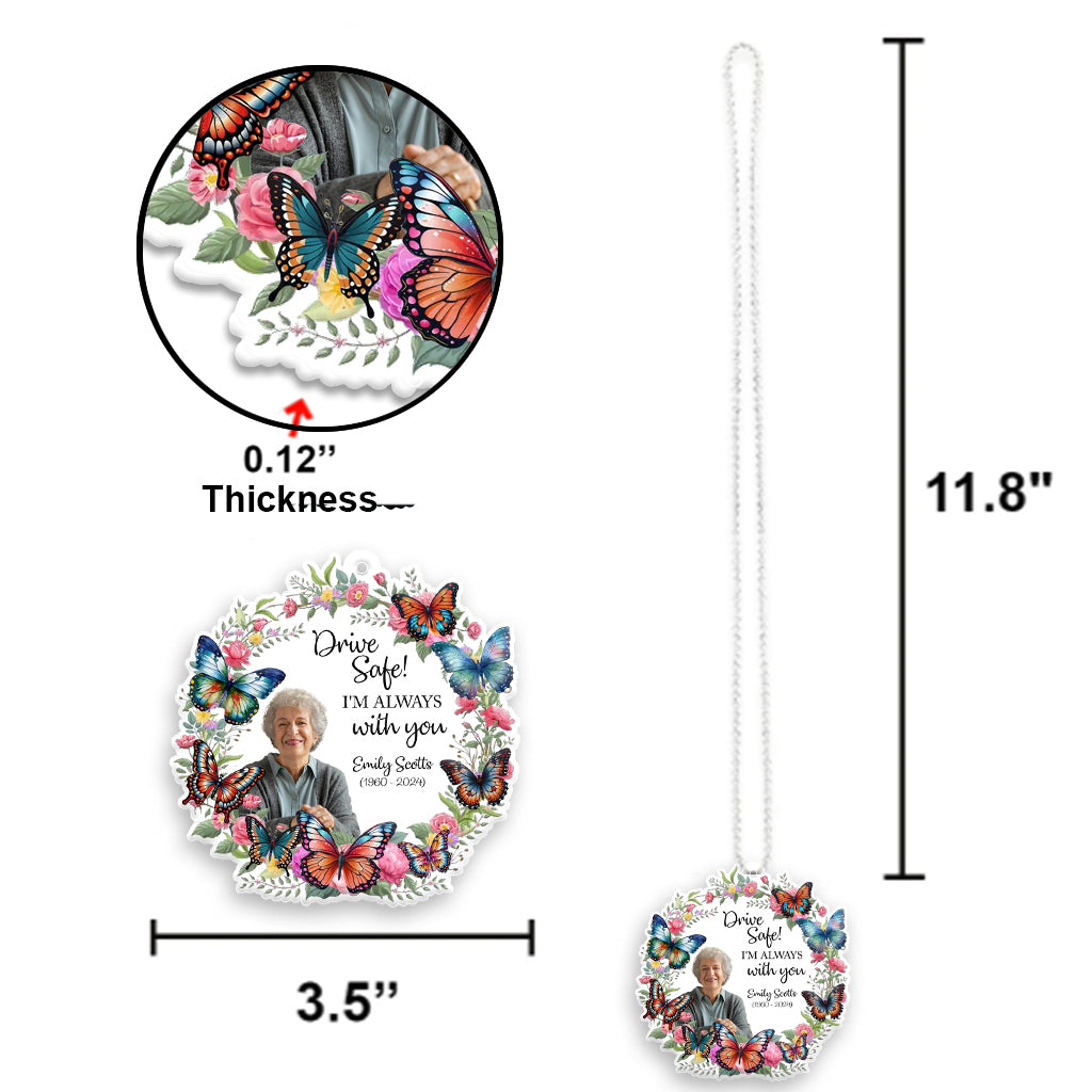 Your Wings Were Ready But Our Hearts Were Not - Personalized Memorial Transparent Car Ornament