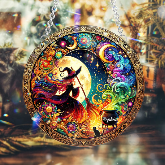 Beautiful Witch - Personalized Witch Window Hanging Suncatcher Ornament