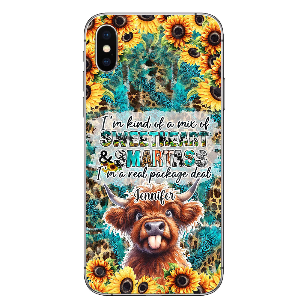 Sassy Highland Cow - Personalized Phone Case