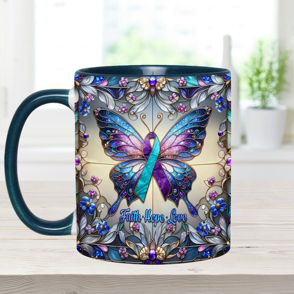 Faith Hope Love - Personalized Suicide Prevention Accent Mug