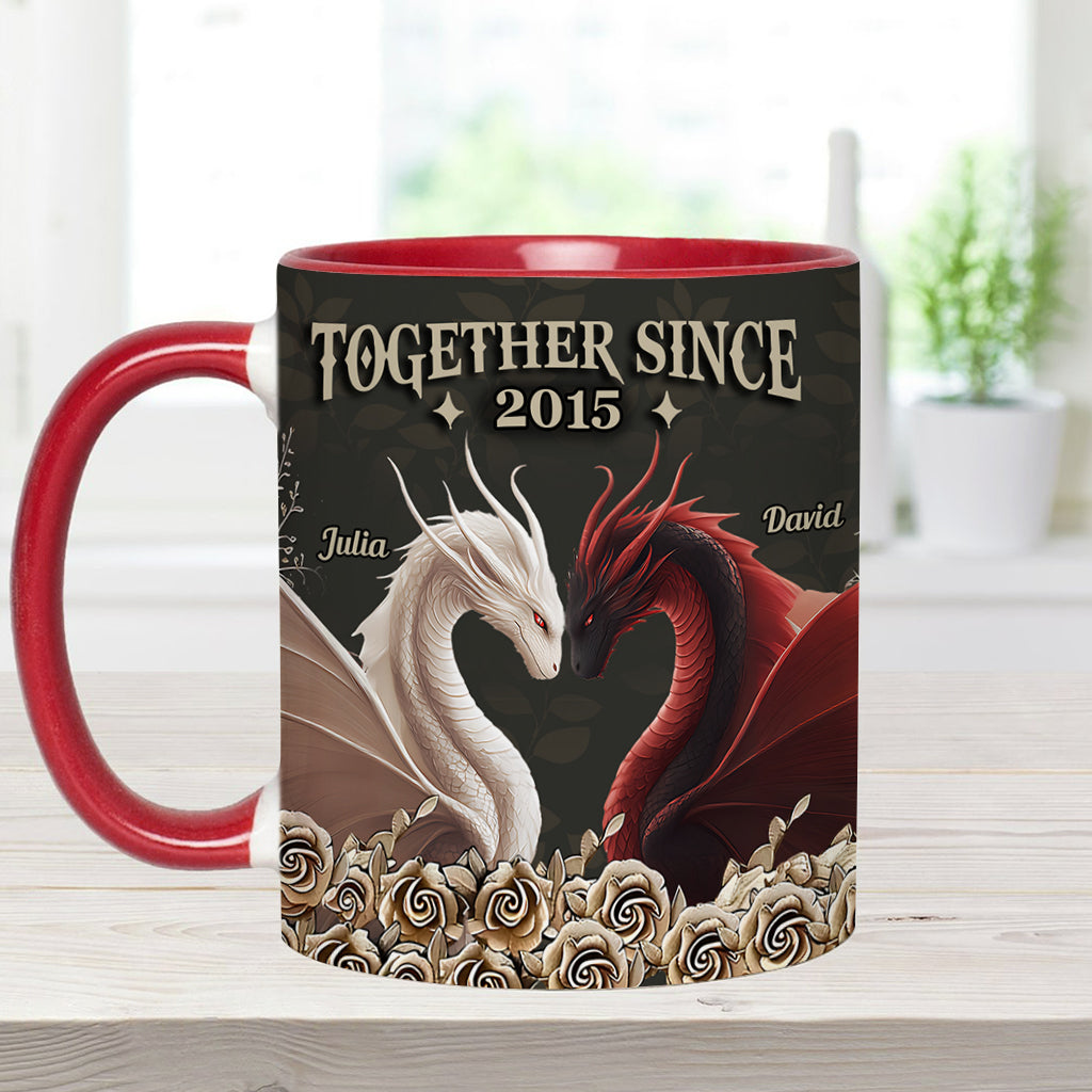 From Our First Kiss - Personalized Dragon Accent Mug