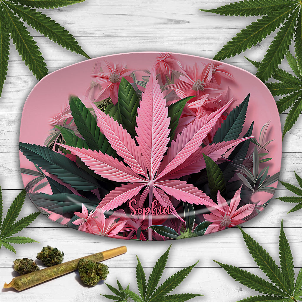 Pink Stoner Chick - Personalized Weed Plate