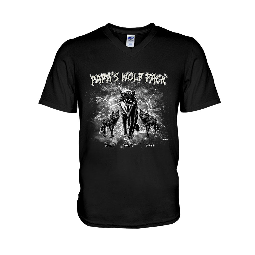 Papa's Wolf Pack Thunder Bootleg - Personalized Father T-shirt And Hoodie