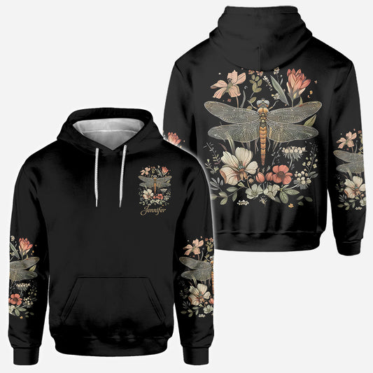 Dragonfly & Flowers - Personalized Dragonfly All Over Shirt