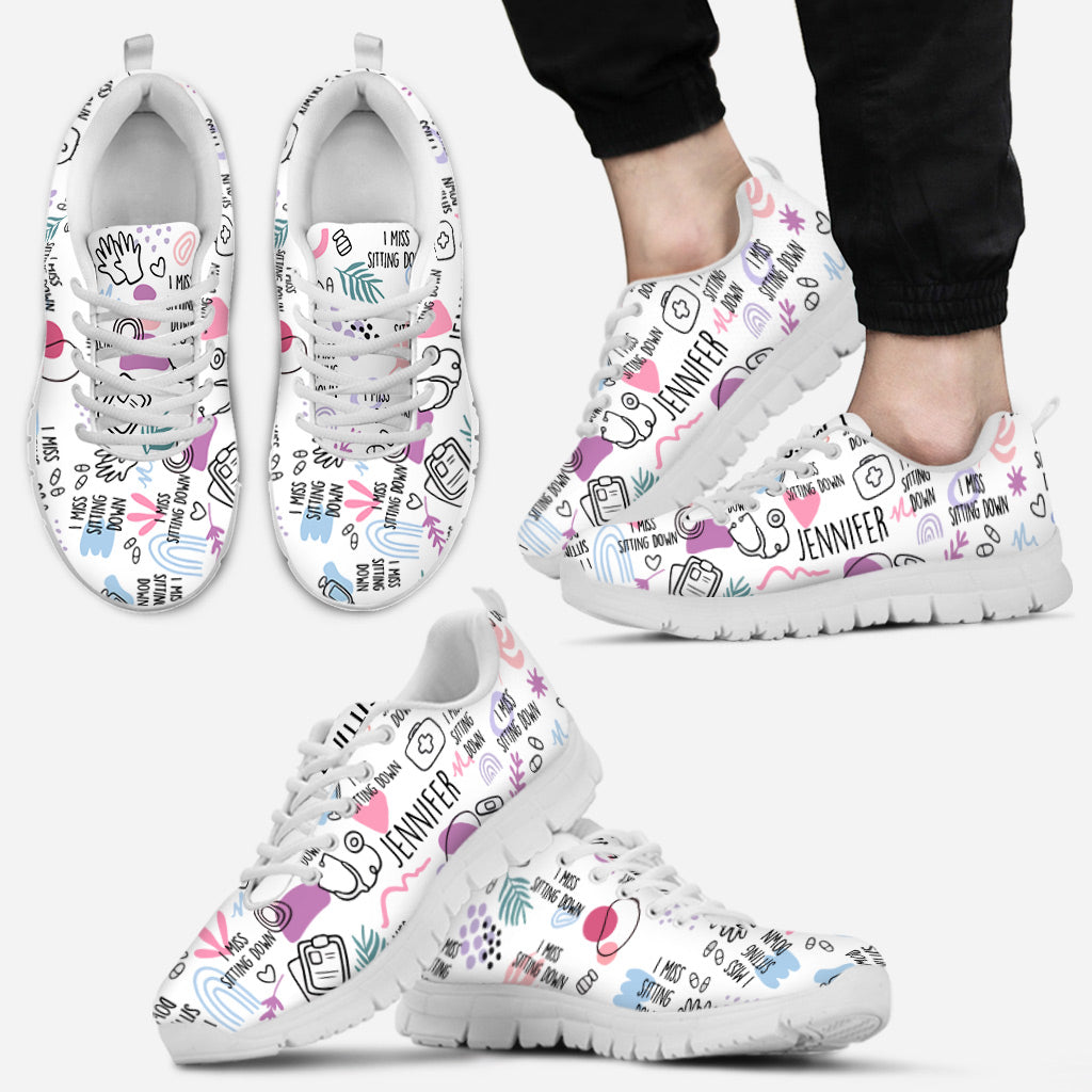 I Miss Sitting Down - Personalized Nurse Sneakers