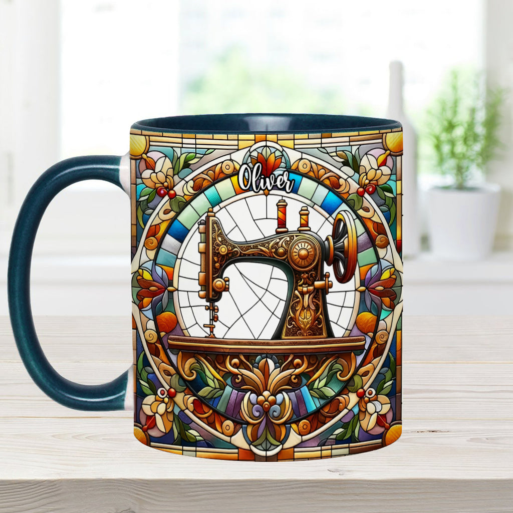 Colorful Sewing Machine - Personalized Sewing Accent Mug