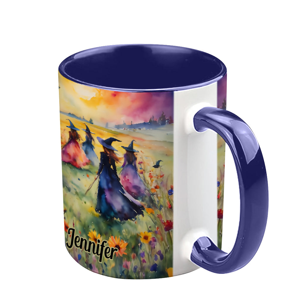 Watercolor Witches Gather - Personalized Witch Accent Mug