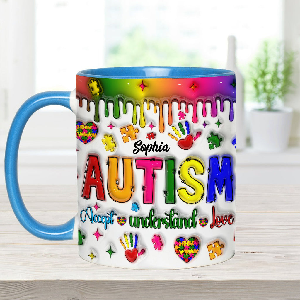 Autism Awareness - Personalized Autism Awareness Accent Mug