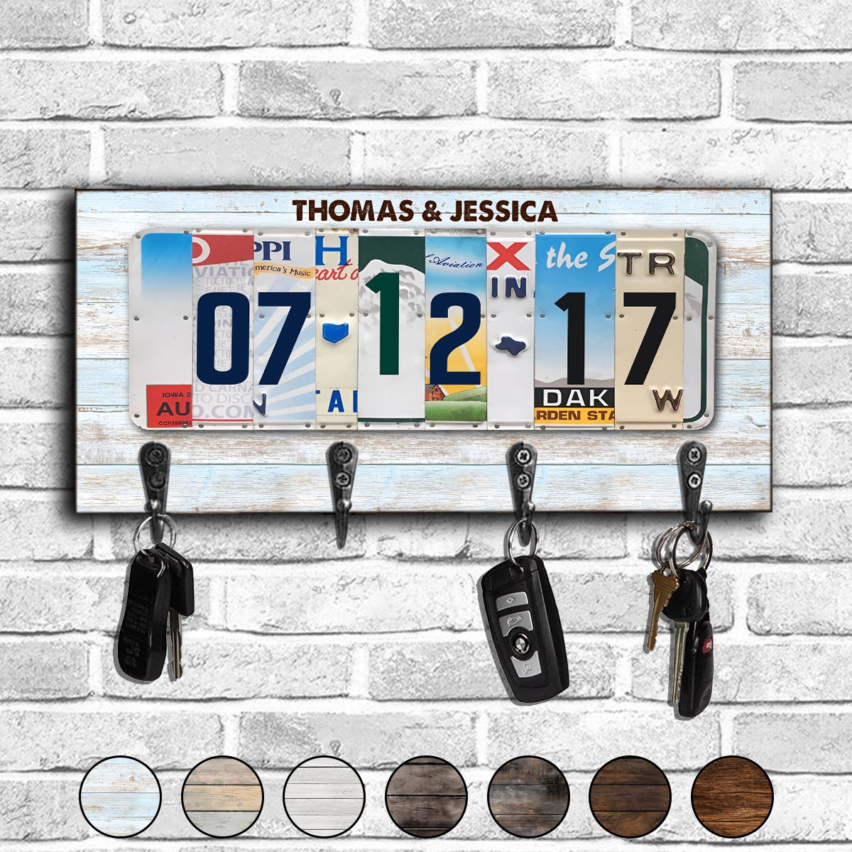 Together Since License Plate - Personalized Couple Key Rack