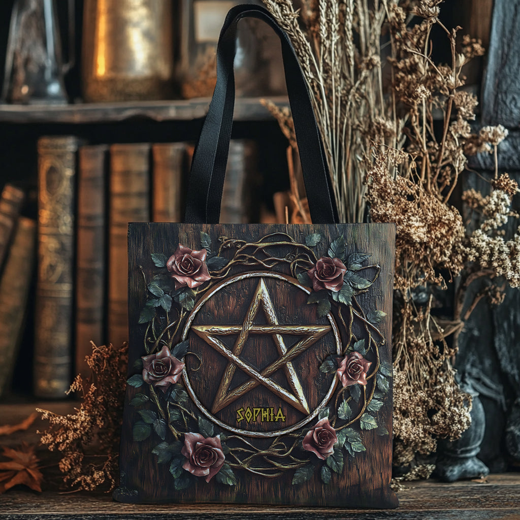 Beautiful Pentagram - Personalized Witch Tote Bag