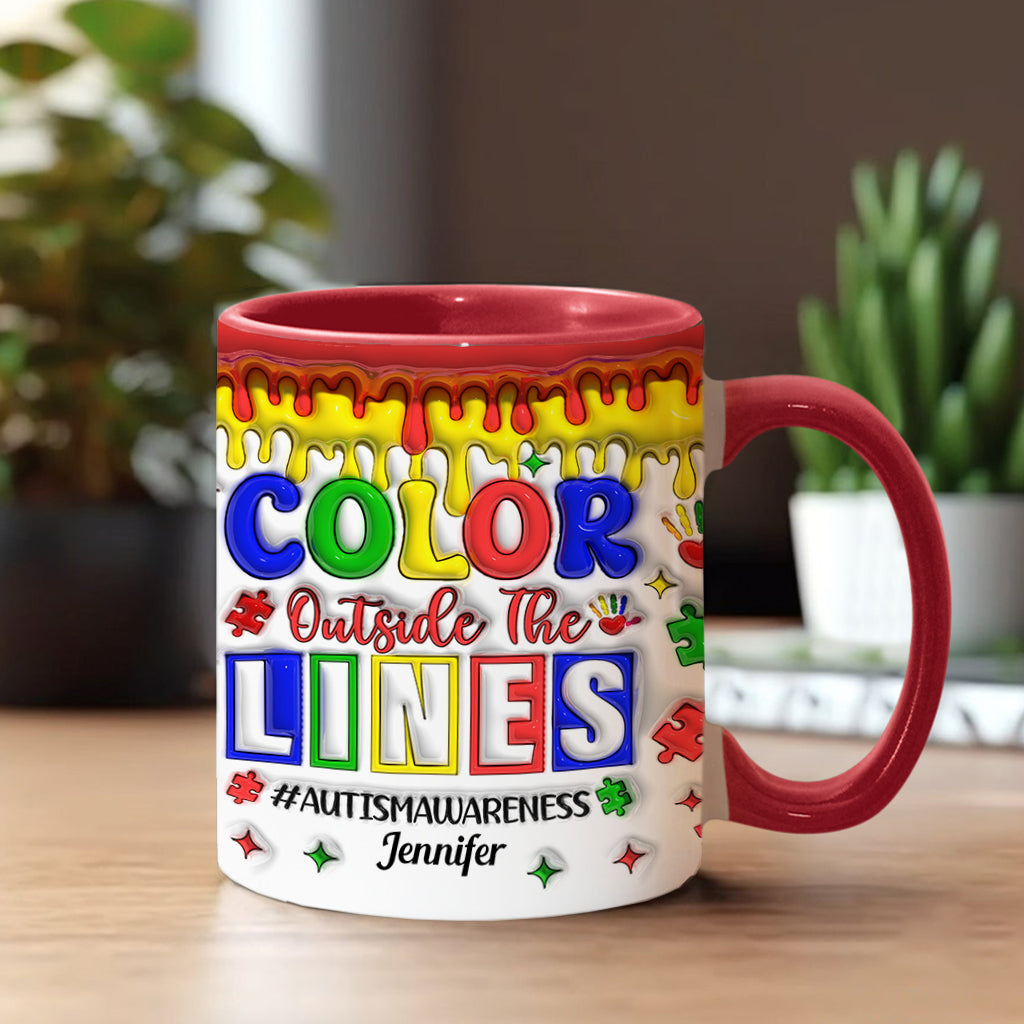 Autism Awareness - Personalized Autism Awareness Accent Mug