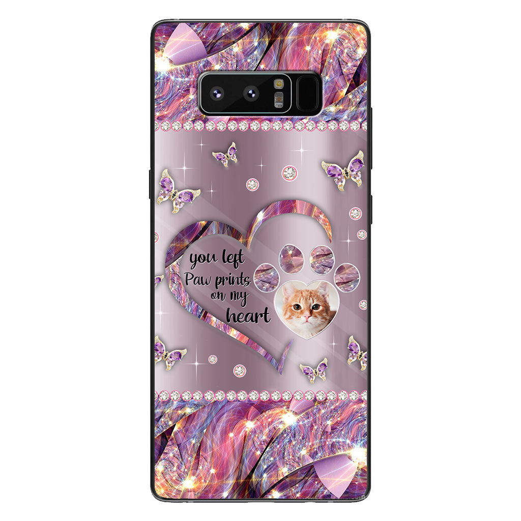You Left Paw Prints In My Heart - Personalized Dog Phone Case