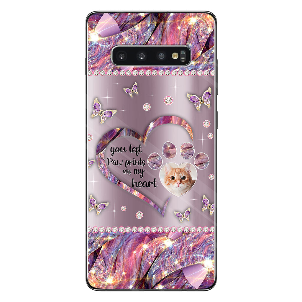 You Left Paw Prints In My Heart - Personalized Dog Phone Case