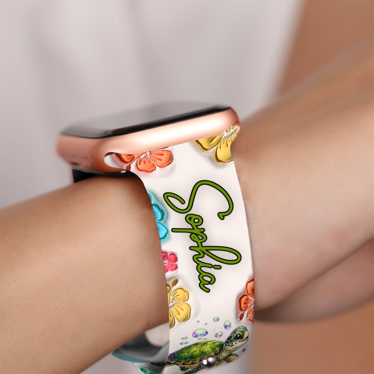 Summer Vibes Turle Lovers - Personalized Turtle Apple Watch Band