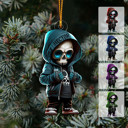 Stylish Skeleton - Personalized Skull Custom Shaped Ornament