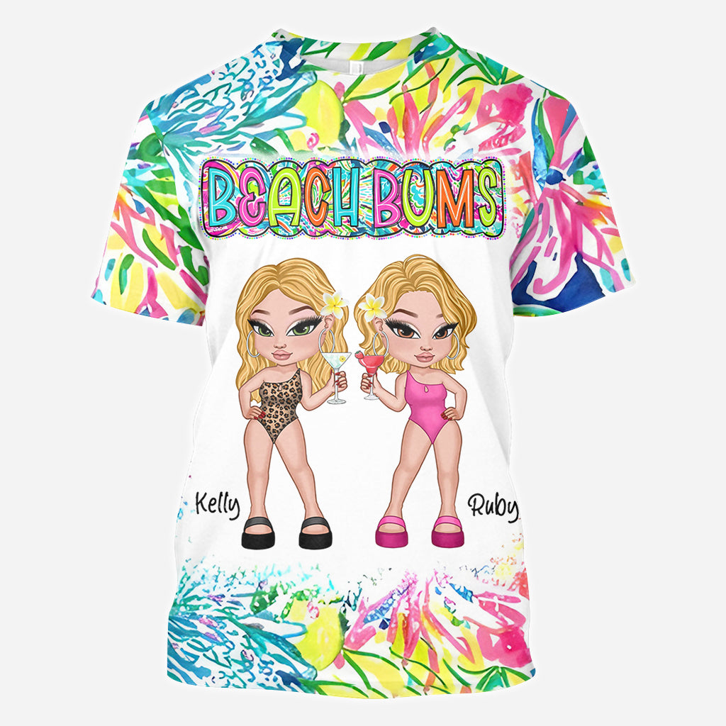 Beach Bum Besties - Personalized Sea Lover All Over Shirt