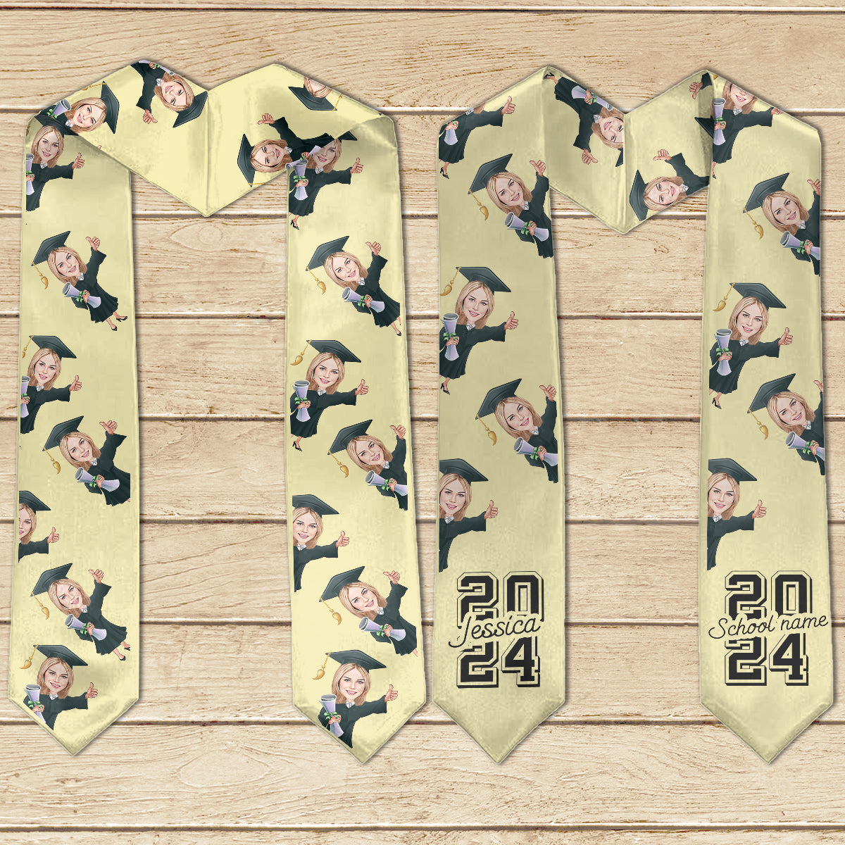 Caricature Funny Character - Personalized Graduation Graduation Stole