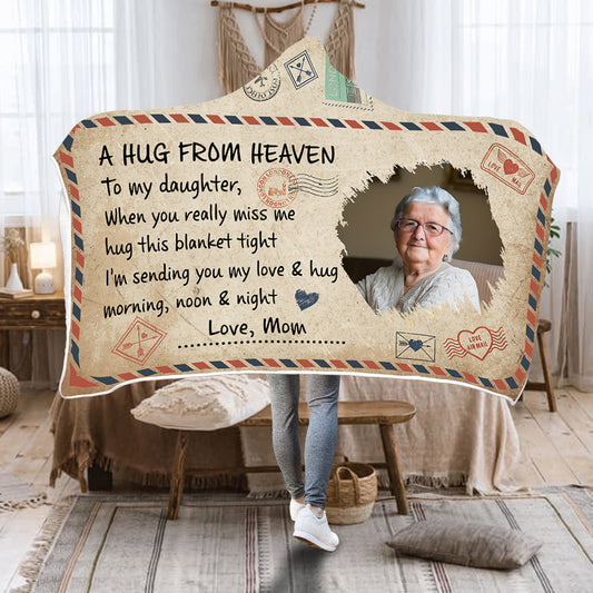 A Hug From Heaven - Personalized Memorial Hooded Blanket