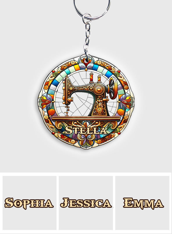 Colorful Sewing Machine - Personalized Sewing Keychain