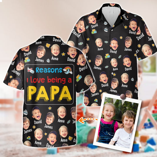 Reasons I Love Being A Grandpa - Personalized Grandpa Hawaiian Shirt