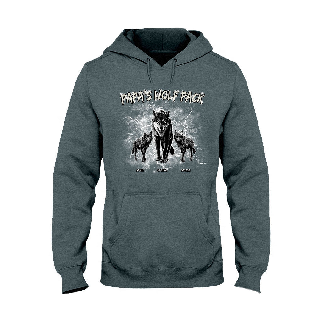 Papa's Wolf Pack Thunder Bootleg - Personalized Father T-shirt And Hoodie
