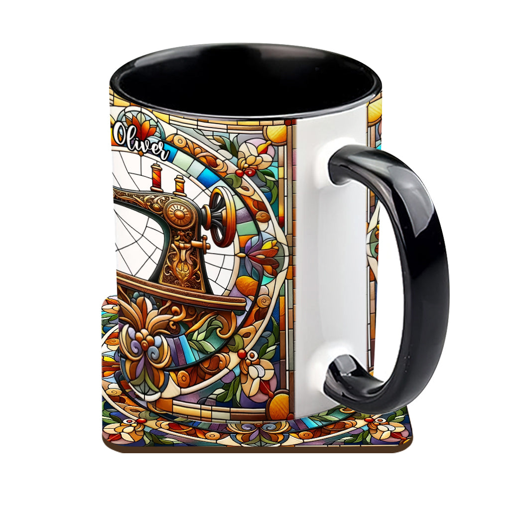 Colorful Sewing Machine - Personalized Sewing Accent Mug