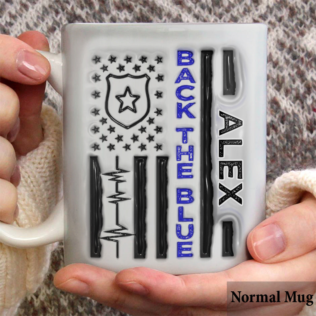 Police Officer Back The Blue Patriotic 4th July - Personalized Police Officer Mug