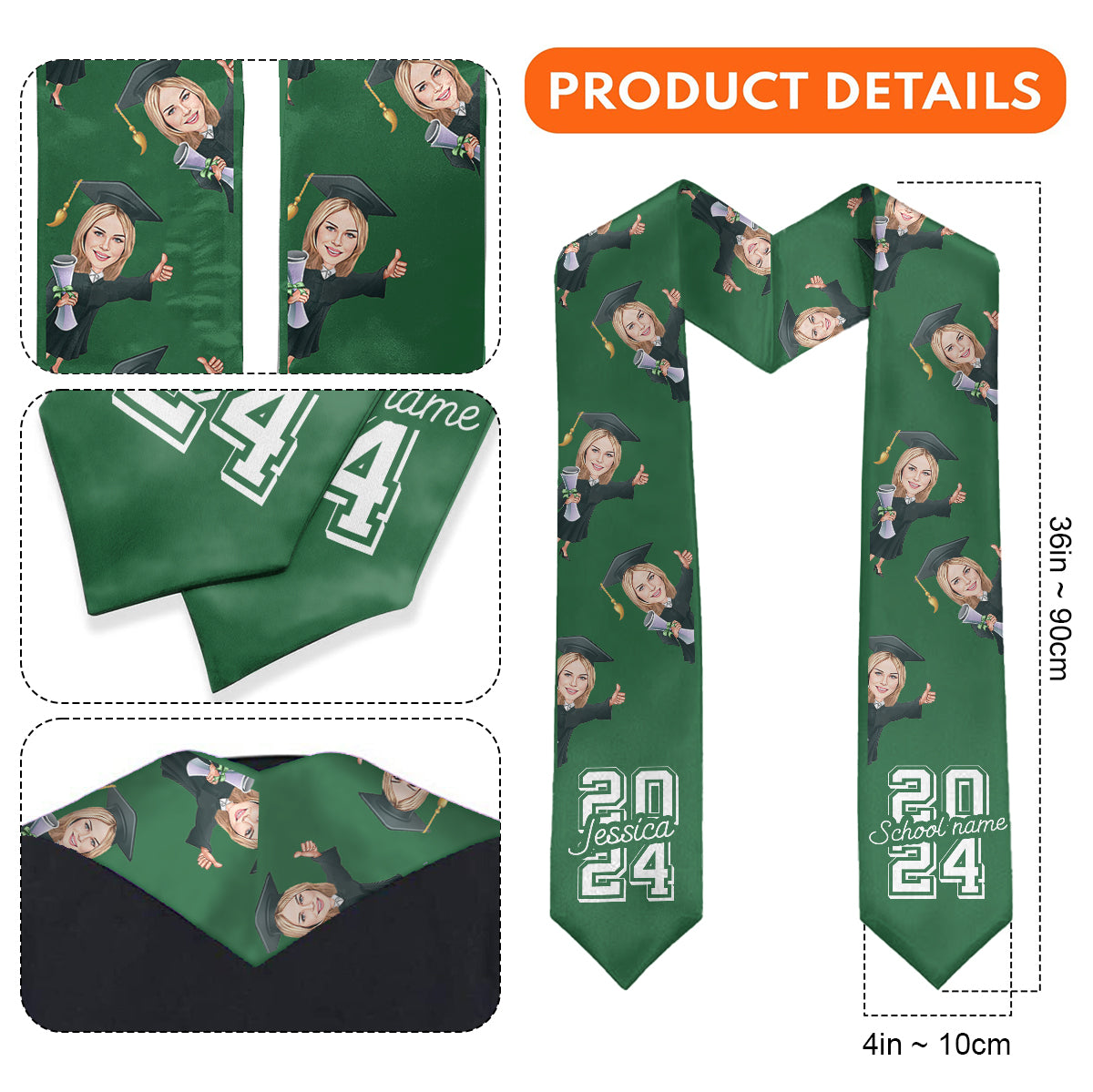 Caricature Funny Character - Personalized Graduation Graduation Stole