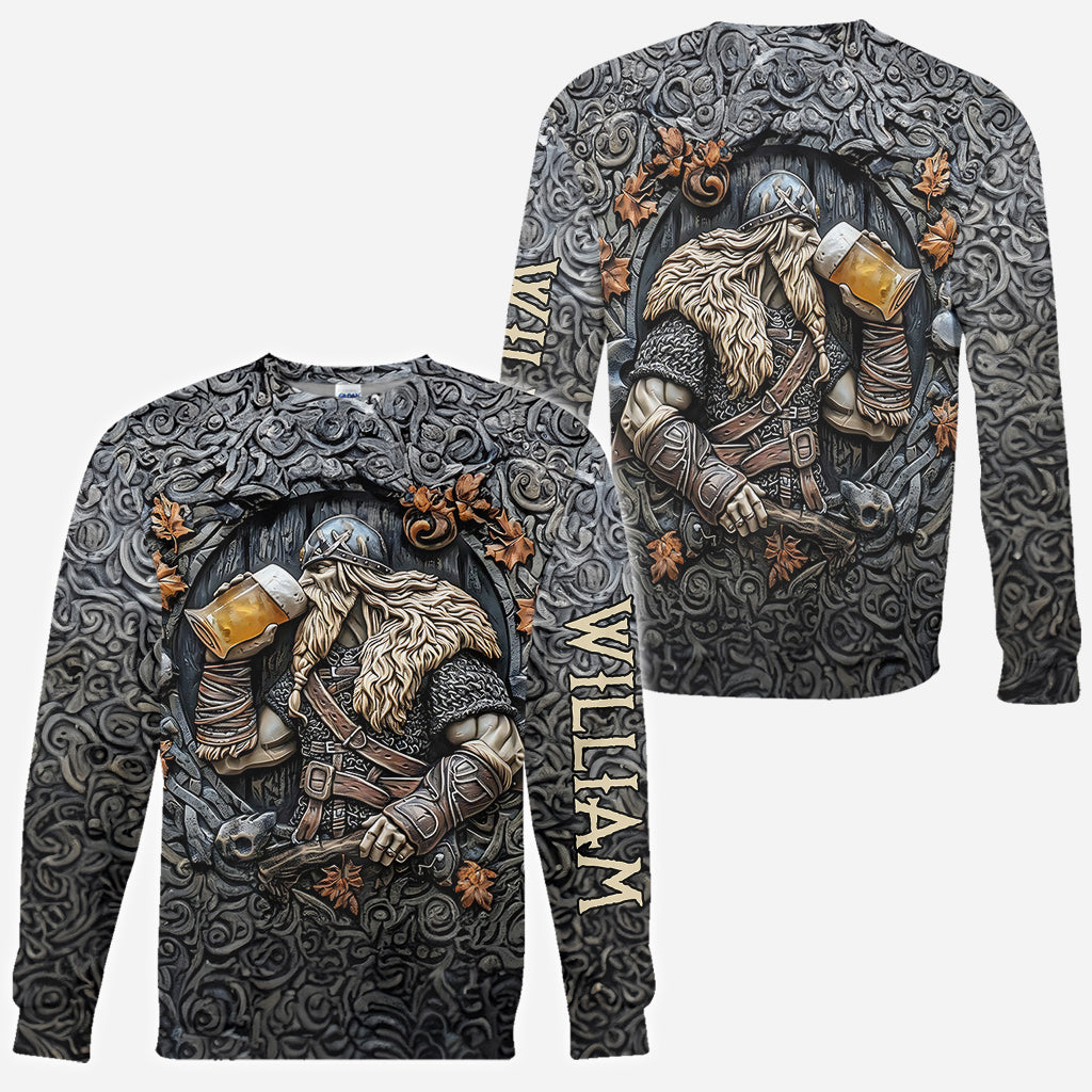 Viking Warrior Drinking Legend - Personalized Viking All Over Shirt