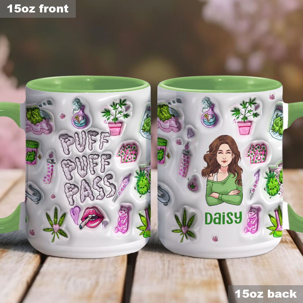 Puff Puff Pass Inflated 3D - Personalized Weed Accent Mug