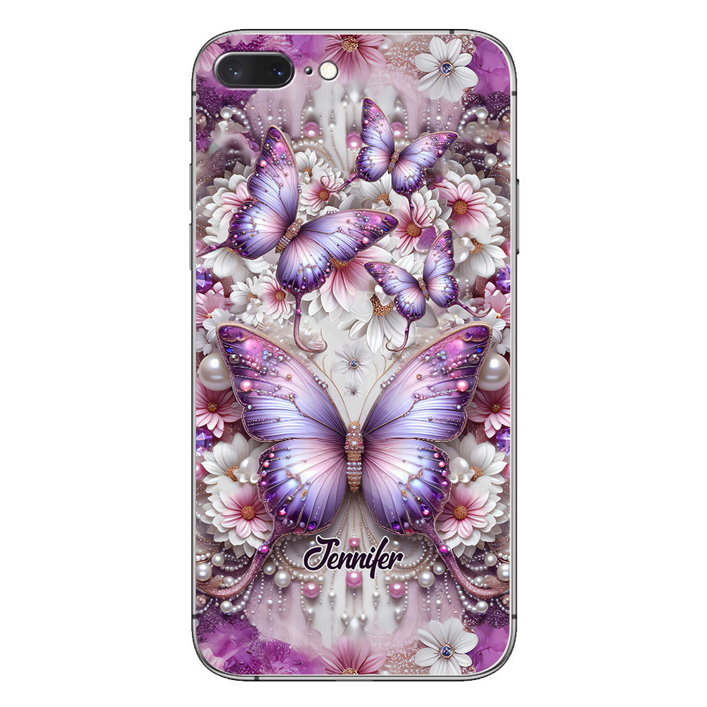 Floral Butterflies - Personalized Butterfly Phone Case