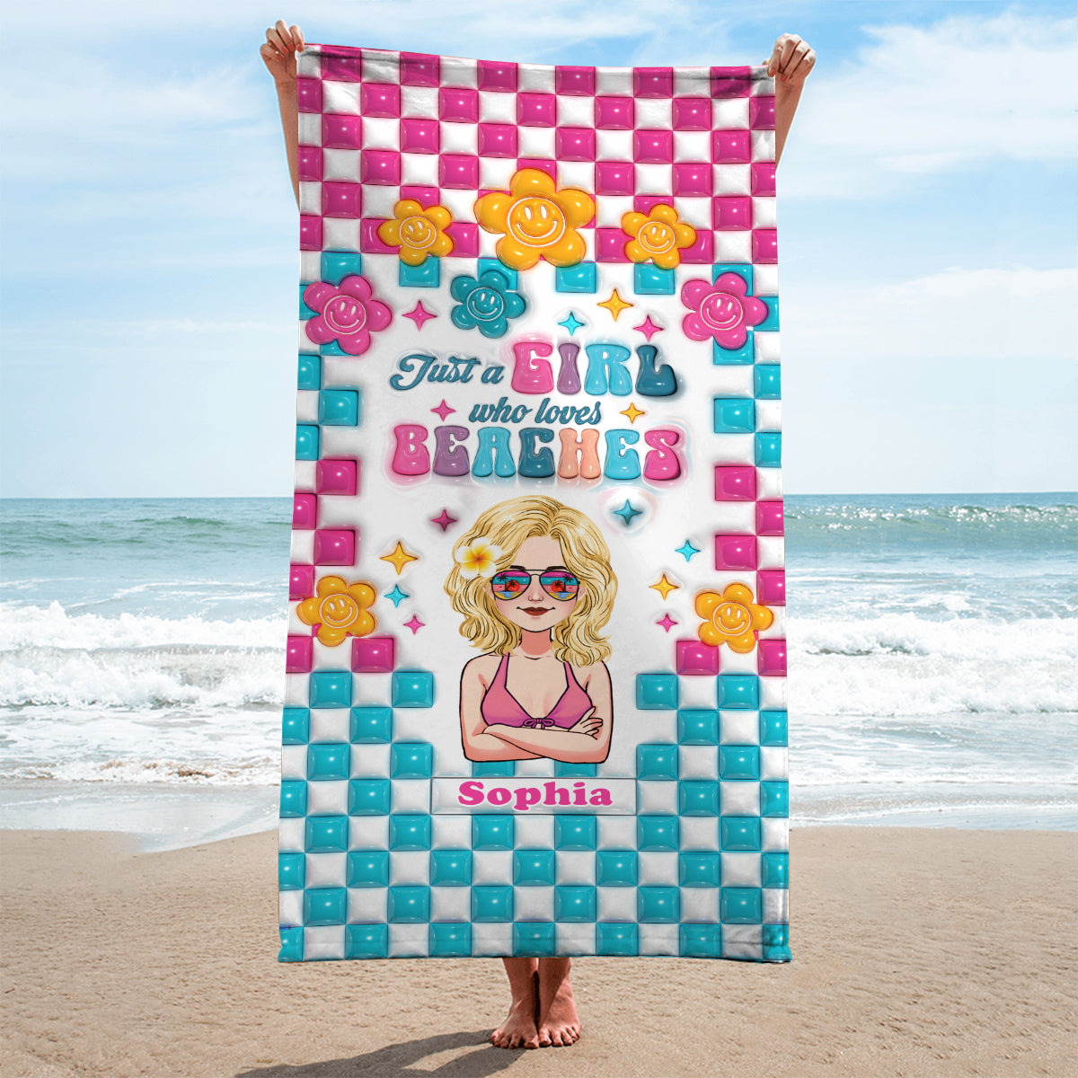 Just A Girl Who Loves Beaches - Personalized Sea Lover Beach Towel