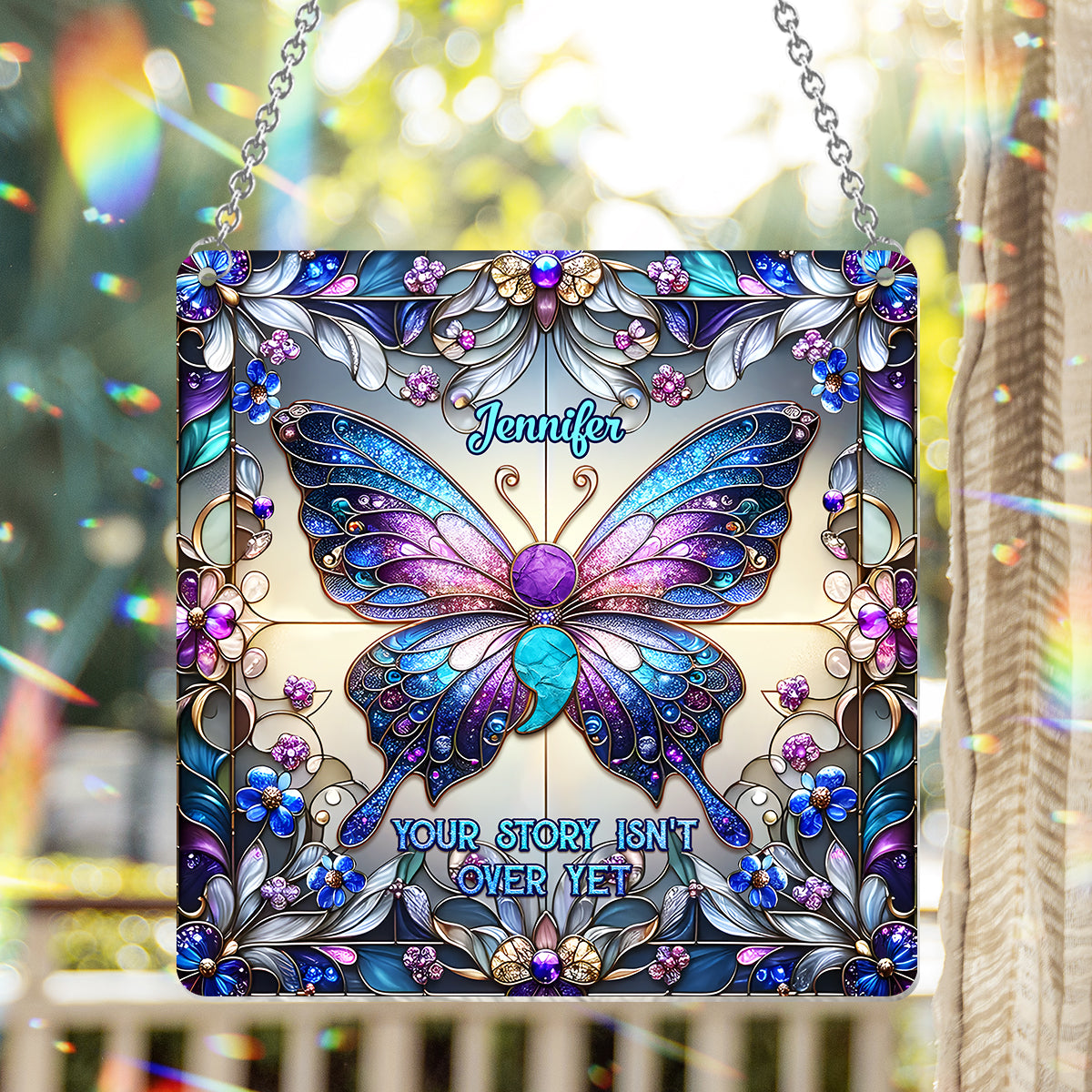 Your Story Isn't Over Yet - Personalized Suicide Prevention Window Hanging Suncatcher Ornament