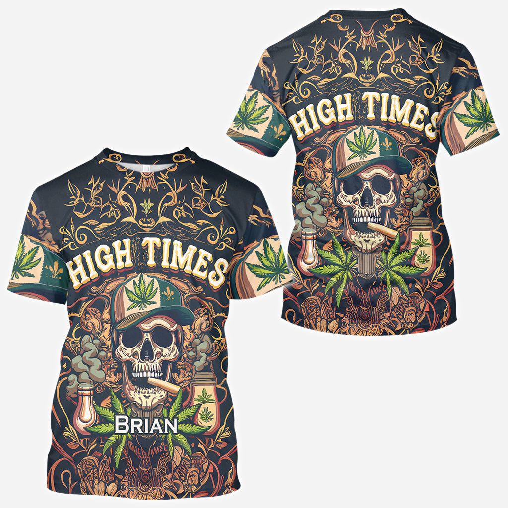 High Times Skull 420 - Personalized Weed All Over Shirt