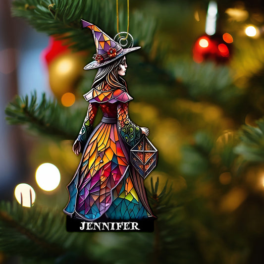 Beautiful Witch - Personalized Witch Custom Shaped Ornament