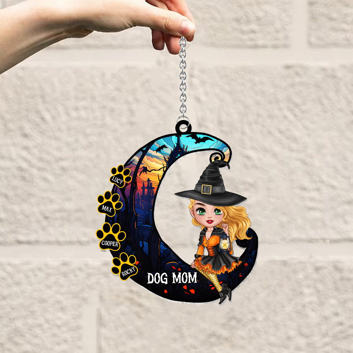 Dog Mom - Personalized Dog Window Hanging Suncatcher Ornament