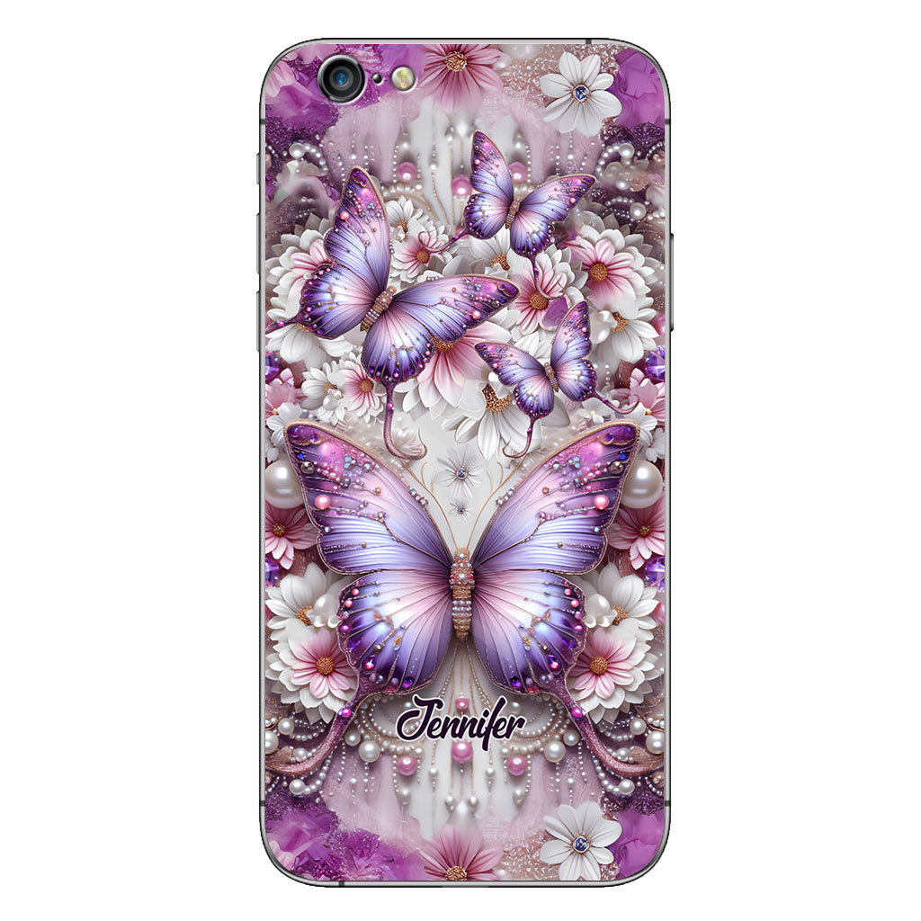 Floral Butterflies - Personalized Butterfly Phone Case