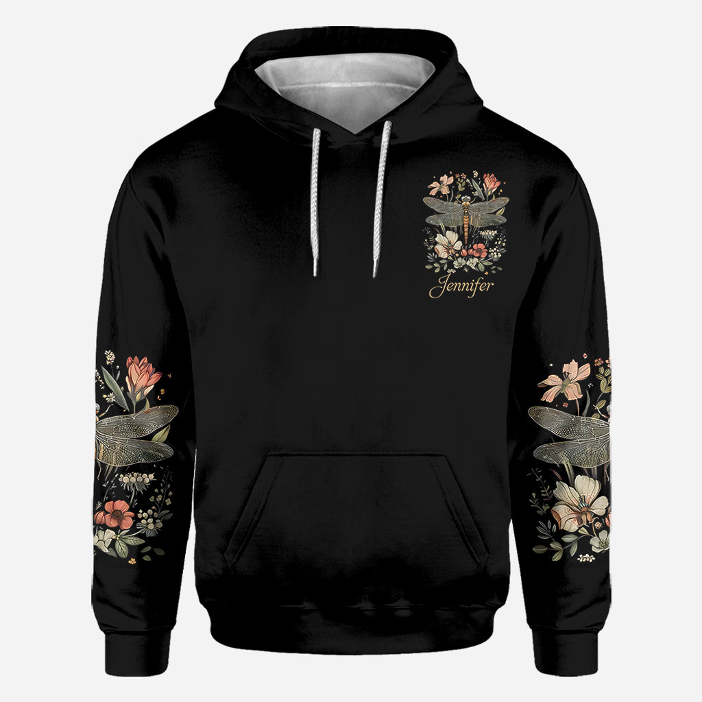 Dragonfly & Flowers - Personalized Dragonfly All Over Shirt