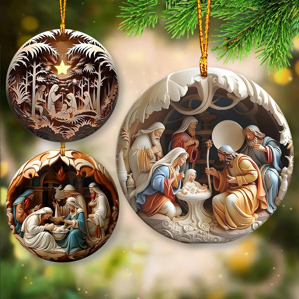 O Come Let Us Adore Him - Personalized Christian Ornament