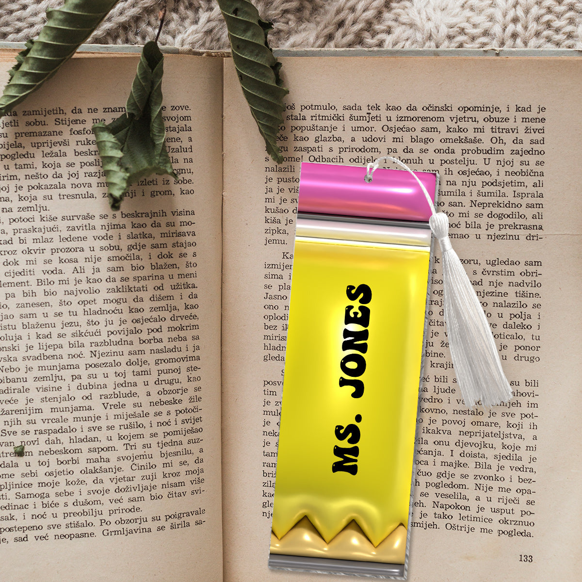 Thank You For Being Part Of My Story Pencil - Personalized Teacher Bookmark (Printed On Both Sides)