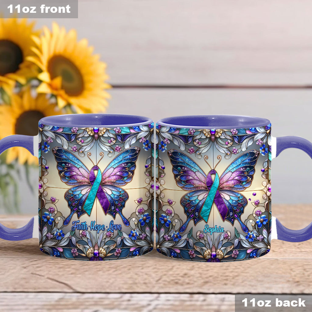 Faith Hope Love - Personalized Suicide Prevention Accent Mug